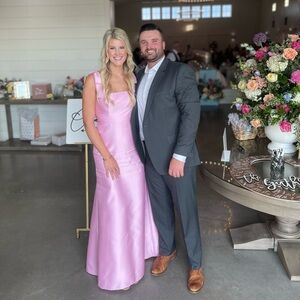 Elegant Pink Satin Gown